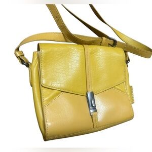 Kelsi Dagger (Anthropologie) small bright Yellow Leather Crossbody Bag